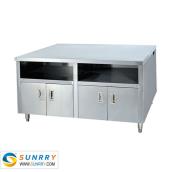Stainelss steel work bench with cabinet