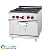 Stainless Steel Gas Stove With 4-Burner and Gas Oven