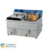Counter Top Electric 2-Tank Fryer with Safety Oil Valve