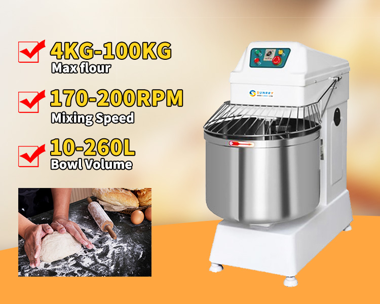 Commercial Dough Mixer 10L-260L 4KG-100KG Flour Mixer Bakery Sprial Dough Mixer