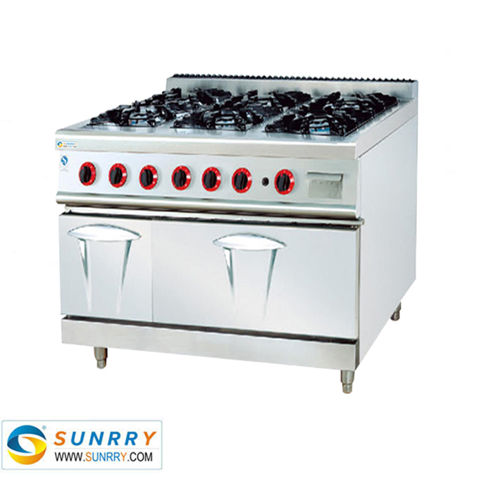 Stainless Steel Gas Range With 6-Burner and Oven