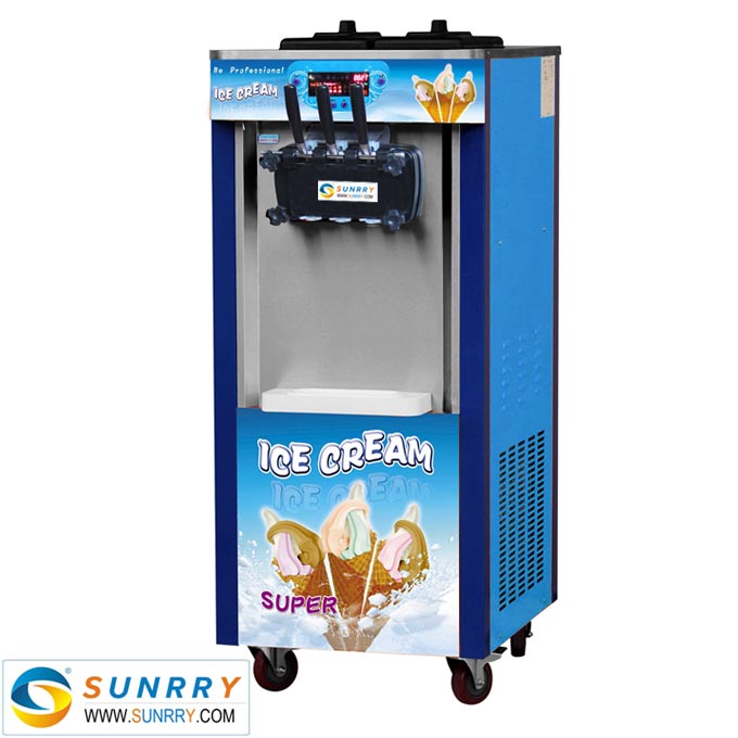 SY-IC489H, Energy saving big production ice-cream mixer machine commercial  used with 3 flavors